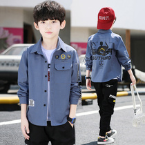 Boy's Shirt 2022 New Child Fried Street Shirt Chunqiu Boys Upper Boys Undressed Boys Shirt Tide Shirt