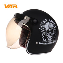 VAR retro locomotive Four Seasons universal helmet gray male electric motorcycle personality cool Harley helmet female helmet