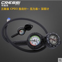 Italian CRESSI CPD3 Scuba Diving Finger North Needle Manometer Depth Meter Tripmeter Diving Meter