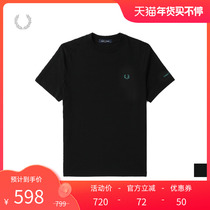 FRED PERRY men's short-sleeved T-shirt 2022 new leisure printed loose wheat ear embroidery tide M4734