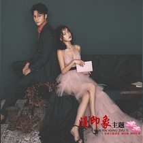 2021 exhibition new photo studio theme wedding dress photo color yarn elegant travel auction long pink dress