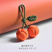 Monkey Boxing Knot Cherry Hanging Accessories Key Buckle Hand Woven Diy Material Safety Balls Ins Windbag Pendant Small Red Book