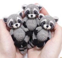 174 Raccoon simply face Jun knitting doll Chinese illustration crochet wool