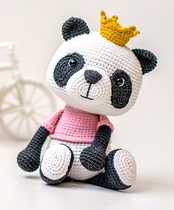 309 Panda knitting drawing doll Chinese illustration Crochet electronic drawing wool tutorial