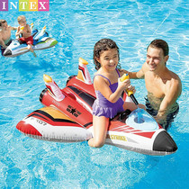 INTEXs new male and female childrens water fighter spacecraft sit on a big baby inflatable water gun floating boat swimming ring