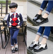 Spring and Autumn new boys shoes British style black small leather shoes childrens single shoes Korean version of the middle school students casual tide shoes