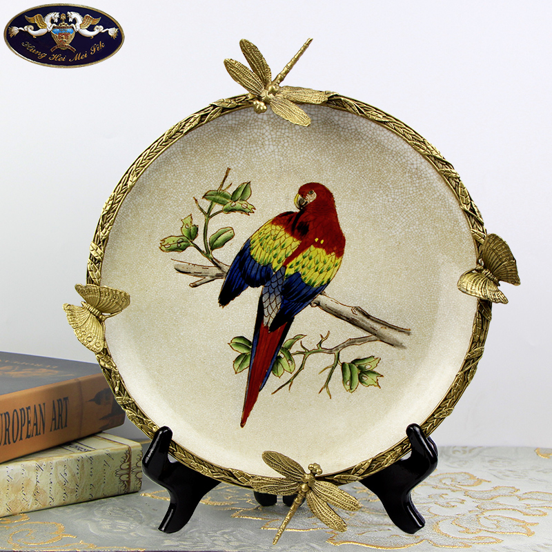 European creative hang dish decorative plate wall act the role of American sitting room plate frame home decoration handicraft furnishing articles