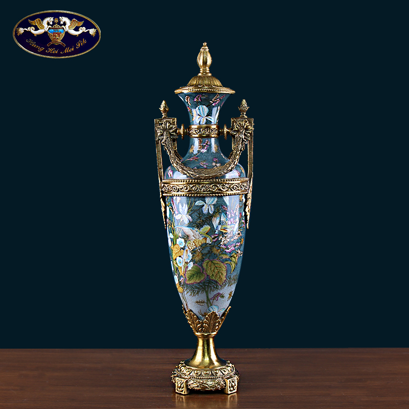 European household act the role ofing is tasted ceramic inlaid copper vase high - grade wine furnishing articles between example the sitting room porch decoration