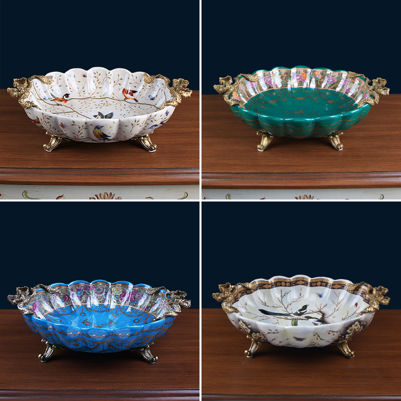 European ceramic fruit bowl sitting room creative household high - grade American household act the role ofing is tasted tea table compote handicraft furnishing articles