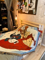 Cartoon Blankets Sofa Towels Outdoor Small Bear Vini Cover Blanket Cotton Made Room Decoration Blanket