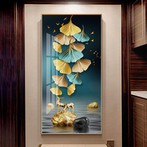 Entrance Gate Decorative Painting Hallway Vertical Mural Modern Minimalist Living Room Light Luxury Crystal Set Diamond Hanging Paintings