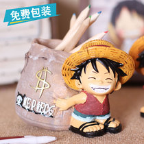 One piece Luffy multi-function pen holder fashion Korean creative childrens students cute cartoon creative ornaments pen plug