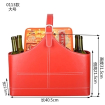 Large leather basket leather fruit basket Spring Festival New Year's Day gift basket imitation leather hand basket gift Mid-Autumn Festival gift basket