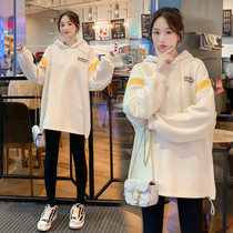 Pregnancy Woman Clothing Autumn suite Fashion style Even cap blouse with long and autumn winter style Garveled jacket Jacket Jacket Winter Clothing