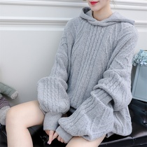 Spring Autumn Money Fashion style Pregnancy Maternity Dress Suit Han Version Hemp Flowers Knit Cap Sweater Sweatshirt Autumn Winter style Casual Blouse Wear