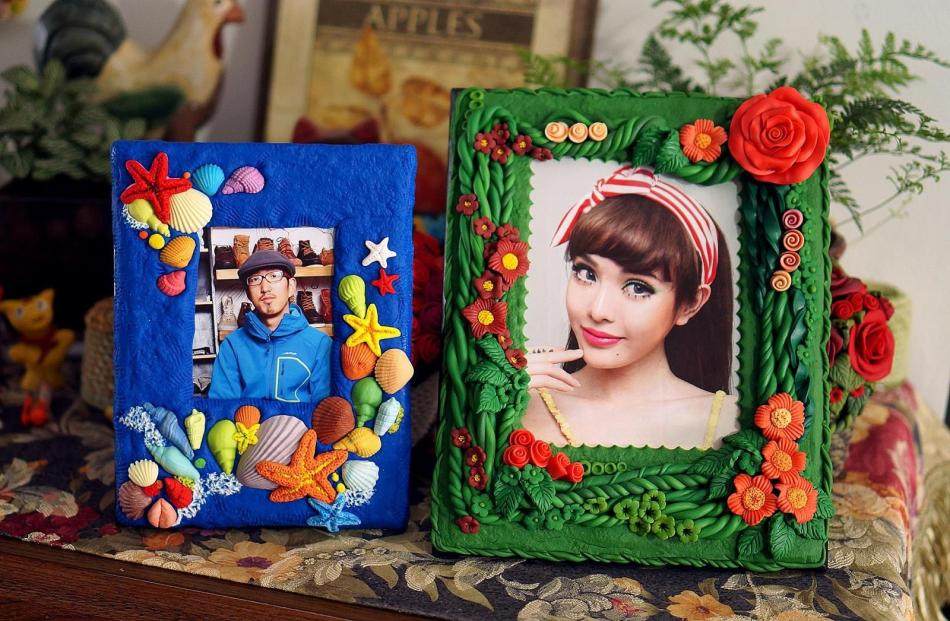 原创定制 贝壳海星相框 软陶作品 独一无二的生日纪念礼物