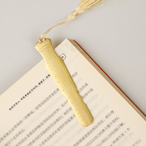 Solid brass guqin style bookmark Chinese style creative ancient style engraving gift classical fringe book student special model