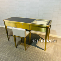 High-end stainless steel jewelry counter negotiate table and business negotiation desk reception check-out desk