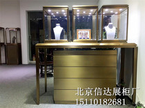 High-end jewelry display cabinet Glass cover table storage display Necklace pendant model display cabinet cabinet Beijing custom