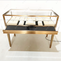 Stainless steel titanium plated jewelry display cabinet Jewelry boutique cabinet club Cartier jewelry display cabinet spot Beijing custom