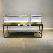 New jewelry counter stainless steel glass display stand jewelry luxury exhibition cabinet Cartier customized