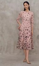 Olligias special cabinet in the sale of new rework plant floral grey embroidered web yarn long style dress 1C61305620