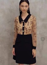 Olligias special cabinet in the sale of new rework plant floral grey embroidered web yarn long style dress 1C61305310