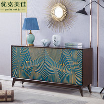 American entrance shoe cabinet Light luxury dining side cabinet Storage storage decoration Retro living room Door hall Wall side cabinet