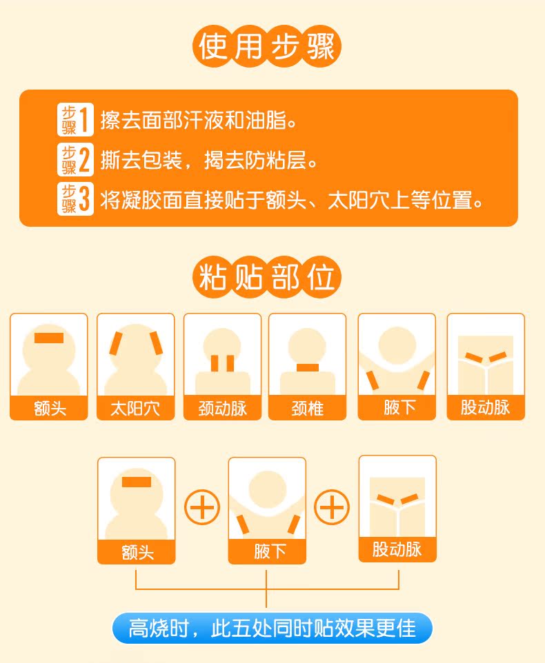 沐光 退热贴儿童4片装物理降温医用冷敷宝宝冰袋婴幼儿退烧贴成人