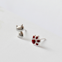 Flower bud cat claw stud earrings 2021 new sterling silver women simple small cold Korean hypoallergenic sleep free earrings