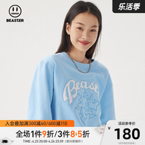 BEASTER Street Wear Little Devils Ghost Face Letters Round the Wear Clothing Clothing Lovers