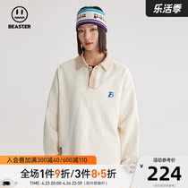 BEASTER New Wave Little Devils Ghost Face Country Tide Retro Polo Shirt New Fashion Long Sleeve Blouse