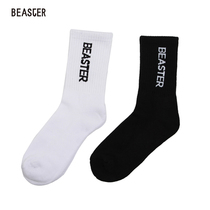 BEASTER little devil grimace couple national tide brand hip-hop vertical letter sports socks mens and womens socks mid-tube socks