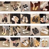 2025新款包头一字扣单鞋女外穿
