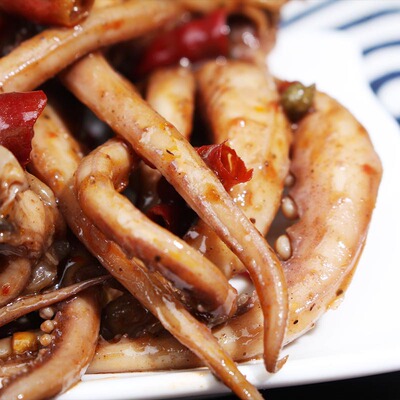 麻辣风味鱿鱼足罐装零食即食鱿鱼足特色海鲜满168顺丰包邮