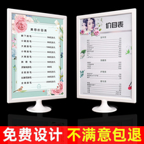 Beauty Salon Project Price List Meachy Eyebrow Lip Design Production Price List Poster Custom a4 Swing Table Photo Frame Card