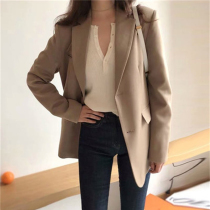 Suit jacket female ins tide short spring and autumn Korean version of loose English style design casual small suit