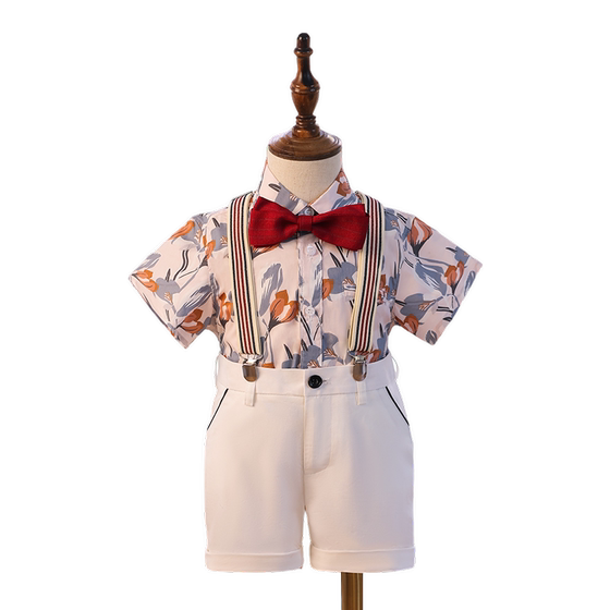 Children's suit boy summer baby boy's first birthday party dress flower boy small suit British style summer
Children's suit boy summer baby boy's first birthday party dress flower boy small suit British style summer