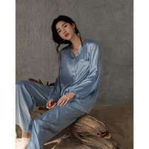 VIRRI CIAGA temperament G level quiet and beautiful ~ glossy silk pajamas female autumn and winter suit