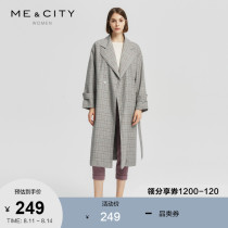 Wool blend MECITY Womens woven professional suit Cold wind silhouette woven retro plaid jacket