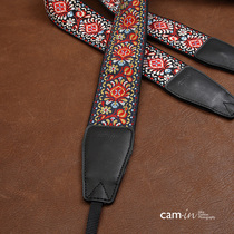 Cam-in embroidered ethnic style micro-single decompression SLR camera strap suitable for Fuji Leica Sony shoulder strap 7408