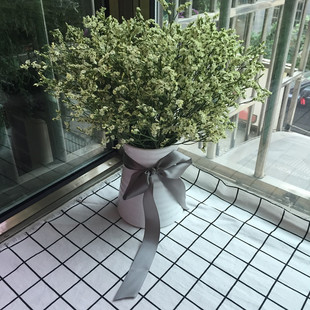 特价云南天然水晶草满天星勿忘我干花白瓷花瓶家居插花摆设装饰