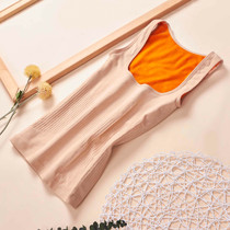 Warm plus velvet padded vest womens autumn and winter close-fitting jacket low-neck sleeveless underwear single cotton sweater