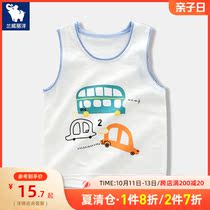 Children sleeveless vest summer thin model 2021 summer new boy suspenders baby boy cotton coat foreign atmosphere