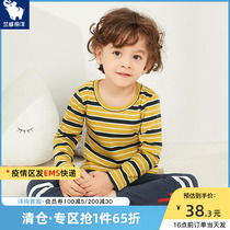 Childrens autumn clothes suit boy underwear pure cotton thin section 2021 Fall new mid-boy baby cotton sweater pyjamas