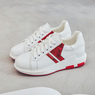 fashion女鞋百搭基础小白鞋秋季学生真皮ulzzang个性内增高板鞋女