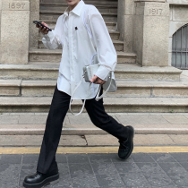 we11done shirt 21 autumn and winter new white long-sleeved cut casual shirt welldone jacket for men and women