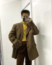 kkk we11done suit autumn and winter new color dot texture wool Korean version loose welldone suit jacket