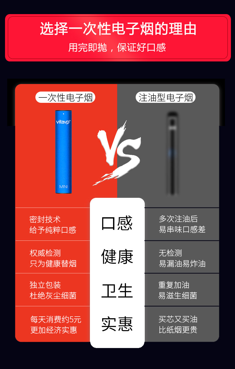 正品vitavp唯它一次性蒸汽电子烟