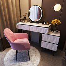 Nordic light luxury Net red ins bedroom with lamp dressing table simple modern small apartment storage One makeup cabinet table